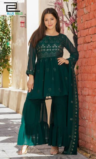 Wedding Season By Blue Hills Designer Sharara Style Readymade Suit Collection